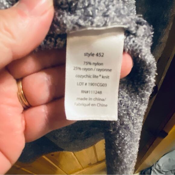 BAREFOOT DREAMS womens Sweater Size Medium CozyChic Circle Cardigan pockets blue - Picture 4 of 5